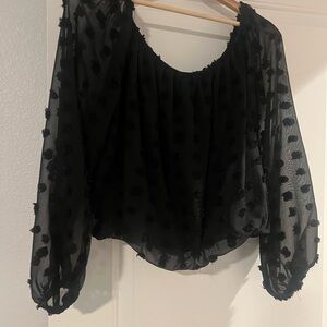 Elegant Black Sheer Women's Top